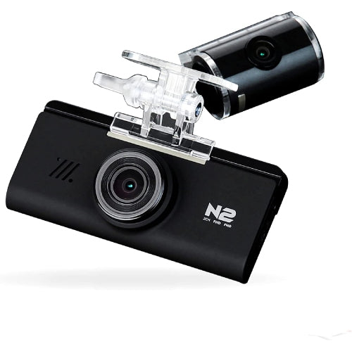 GNET N2 2CH Smart Dashcam | 30FPS | 1080P | 16GB | H.264 | 140 angle | Night Vision |Parking Mode Hard Wire Power Cable